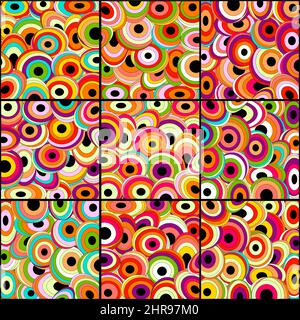 Seamless background with geometric pattern. Oval and circle shapes Stock Vector