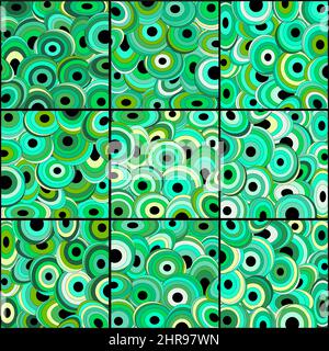 Seamless background with geometric pattern. Oval and circle shapes Stock Vector