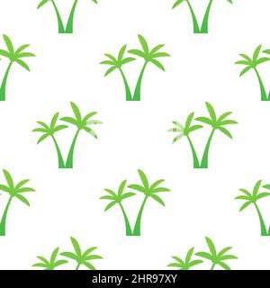 Palm trees pattern style on white background. Vector stock illustration. Stock Vector