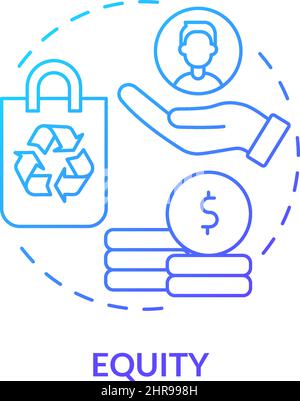 Equity blue gradient concept icon Stock Vector