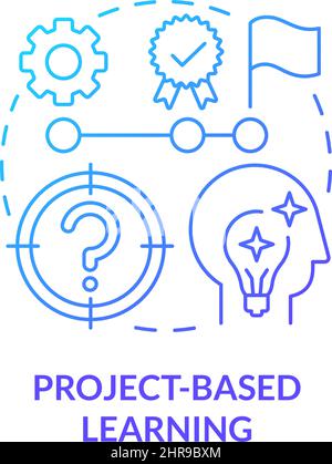 Project based learning blue gradient concept icon Stock Vector