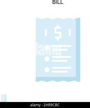 Bill Simple vector icon. Illustration symbol design template for web mobile UI element. Stock Vector