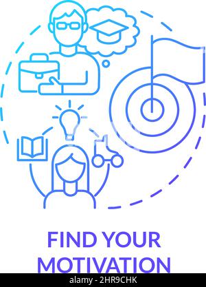 Find your motivation blue gradient concept icon Stock Vector