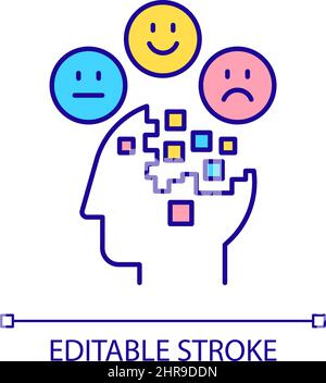 Mental disorder RGB color icon Stock Vector