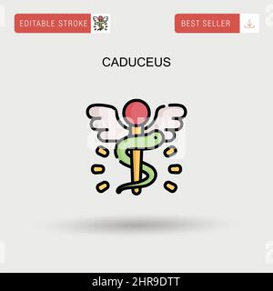 Caduceus Simple vector icon. Stock Vector