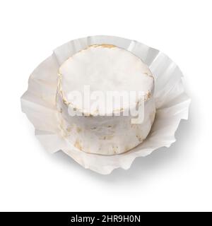 Single French goat cheese stuffed with truffle isolated on white background Stock Photo