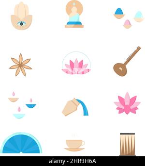 India Symbols , Flat design Stock Vector