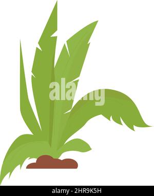 Plants, bushes, grass in flat style isolated on white background Stock Vector