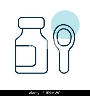 cough syrup icon logo sign vector outline in black and white color ...
