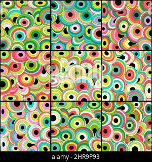 Seamless background with geometric pattern. Oval and circle shapes Stock Vector