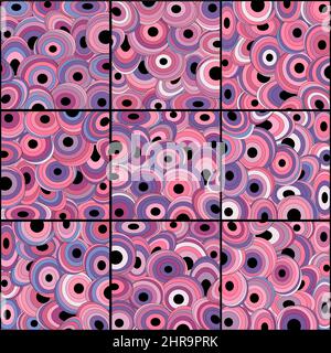 Seamless background with geometric pattern. Oval and circle shapes Stock Vector