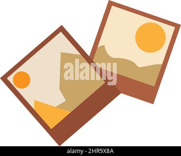 Photographs on vacation in flat style isolated on white background Stock Vector