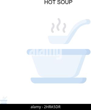 Hot soup Simple vector icon. Illustration symbol design template for web mobile UI element. Stock Vector