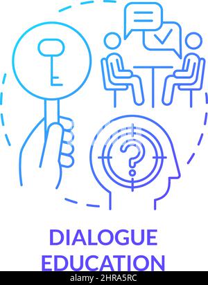 Dialogue education blue gradient concept icon Stock Vector
