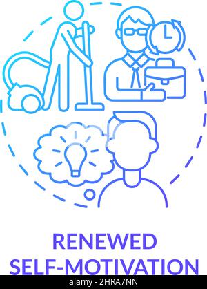 Renewed self-motivation blue gradient concept icon Stock Vector