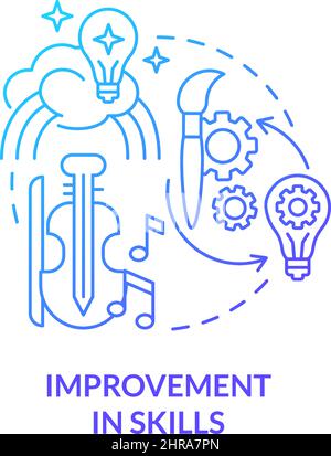 Improvement in skills blue gradient concept icon Stock Vector