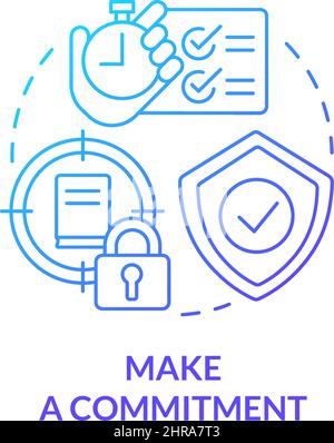 Make commitment blue gradient concept icon Stock Vector