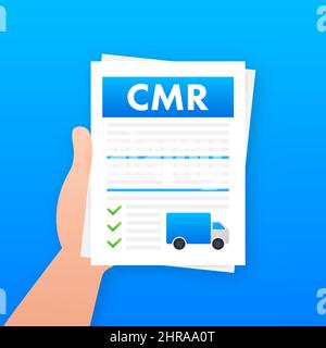 CMR transport document. Business icon. International transportation regulation. Vector stock illustration. Stock Vector