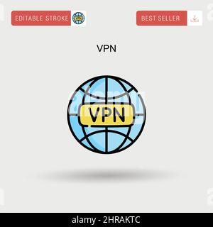 Vpn Simple vector icon. Stock Vector