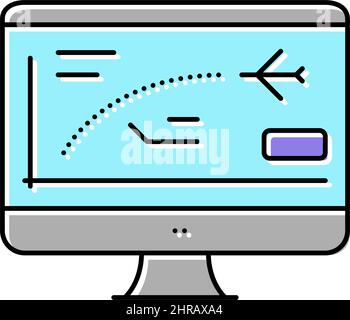 flight path computer simulator color icon vector illustration Stock ...