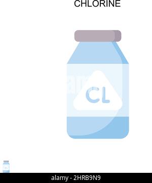 Chlorine Simple vector icon. Illustration symbol design template for web mobile UI element. Stock Vector
