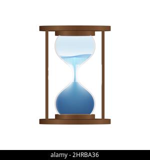 Hourglass with water. Countdown. Saving water. Vector stock illustration. Stock Vector
