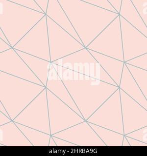 modern mosaic seamless pattern with pastel color abstract triangles and thin lines. Stock Vector