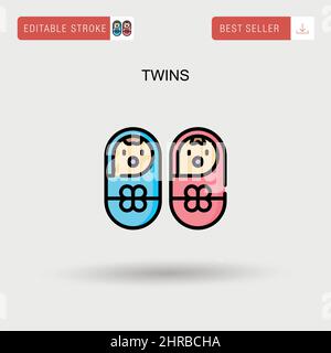 Twins Simple vector icon. Stock Vector