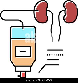 nephrostomy disease color icon vector illustration Stock Vector