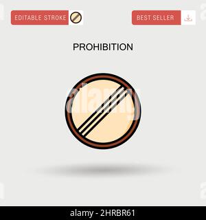 Prohibition Simple vector icon. Stock Vector