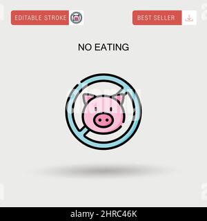 No eating Simple vector icon. Stock Vector