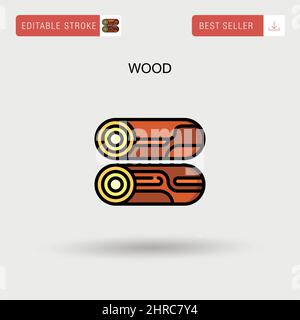 Wood Simple vector icon. Stock Vector