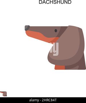 Dachshund Simple vector icon. Illustration symbol design template for web mobile UI element. Stock Vector