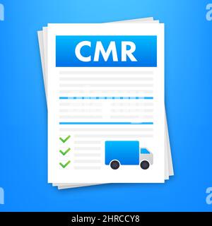 CMR transport document. Business icon. International transportation regulation. Vector stock illustration. Stock Vector