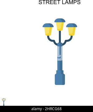 Street lamps Simple vector icon. Illustration symbol design template for web mobile UI element. Stock Vector