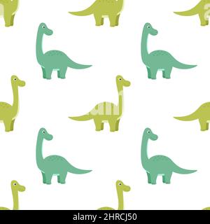 Bright seamless pattern with dinosaurs, vector illustration Stock Vector