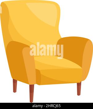 Stylish yellow armchair on white background, vector illustration Stock Vector