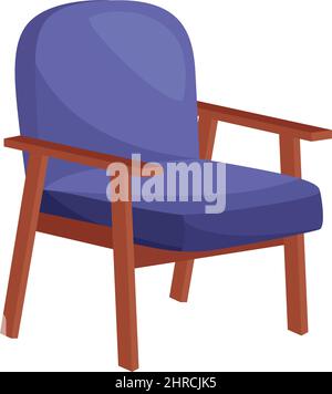 Cozy blue armchair on white background, vector illustration Stock Vector