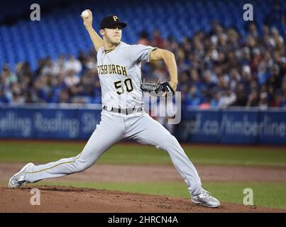 Pittsburgh Pirates starting pitcher Jameson Taillon (50) throws against the  Toronto Blue Jays during first inning interleague baseball action in  Toronto on Friday, August 11, 2017. THE CANADIAN PRESS/Nathan Denette Stock  Photo - Alamy