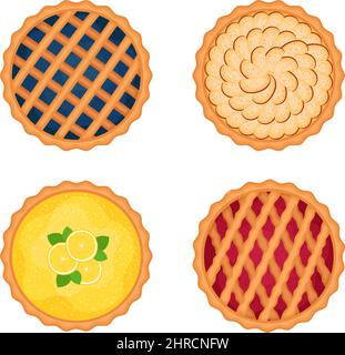 Set of sweet pies, vector illustration Stock Vector