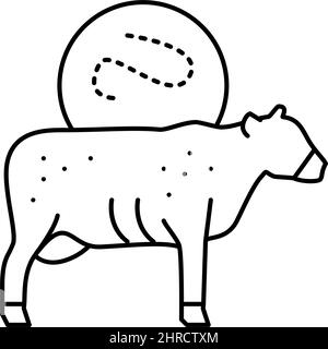 anthrax cow line icon vector illustration Stock Vector