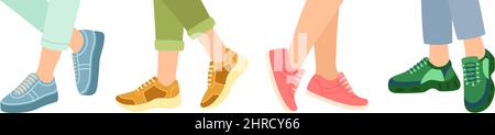 Feet in stylish sneakers, vector illustration Stock Vector