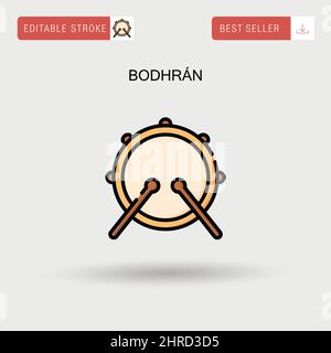 Bodhrán Simple vector icon. Stock Vector