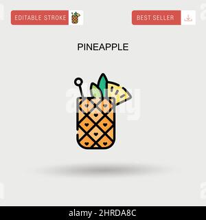 Pineapple Simple vector icon. Stock Vector