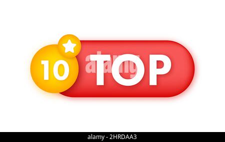 Top 10 - Top Three vector colorful speech bubble Stock Vector