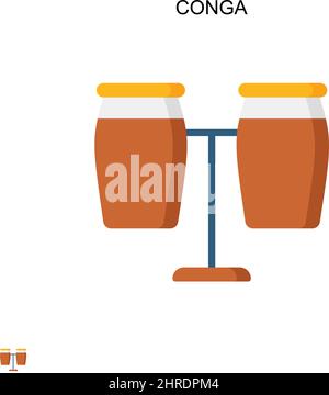 Conga Simple vector icon. Illustration symbol design template for web mobile UI element. Stock Vector