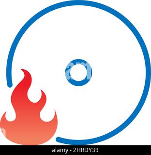 Video disc icon logo illustration design template vector Stock Vector