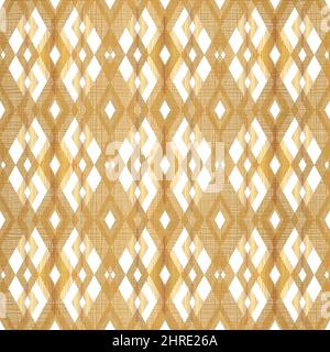 Gold Geometric Rhombus Seamless Pattern Design on White Background Stock Vector