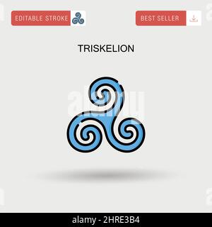 Triskelion Simple vector icon. Stock Vector