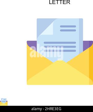 Letter Simple vector icon. Illustration symbol design template for web mobile UI element. Stock Vector